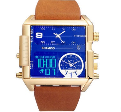 Montre de sport pour hommes, bracelet militaire, chronographe numérique, pour hommes, rektangel kvarts, brassard