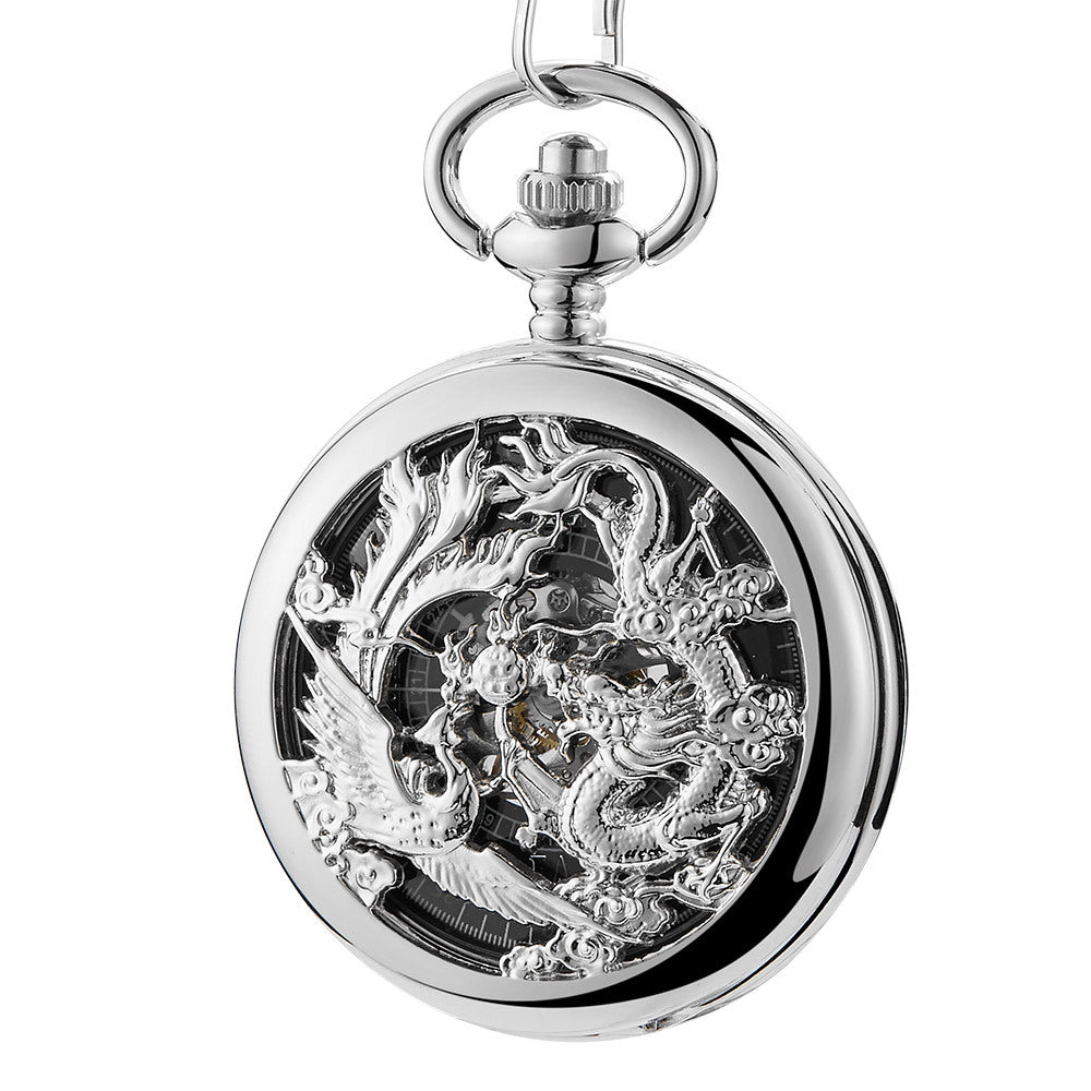 Hollow Relief Mechanical Large Pocket Watch - Sophisticated Precise Timeless Elegant Readable Statement