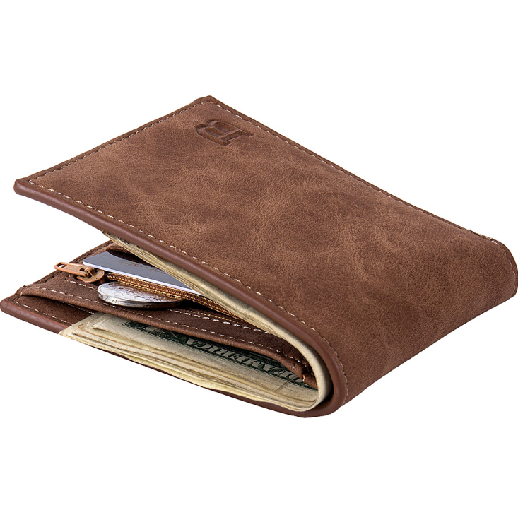 Mode Män Plånböcker Herrplånbok med Myntväska Dragkedja Små Pengar Plånböcker Ny Design Dollar Slim Plånbok Money Clip Plånbok