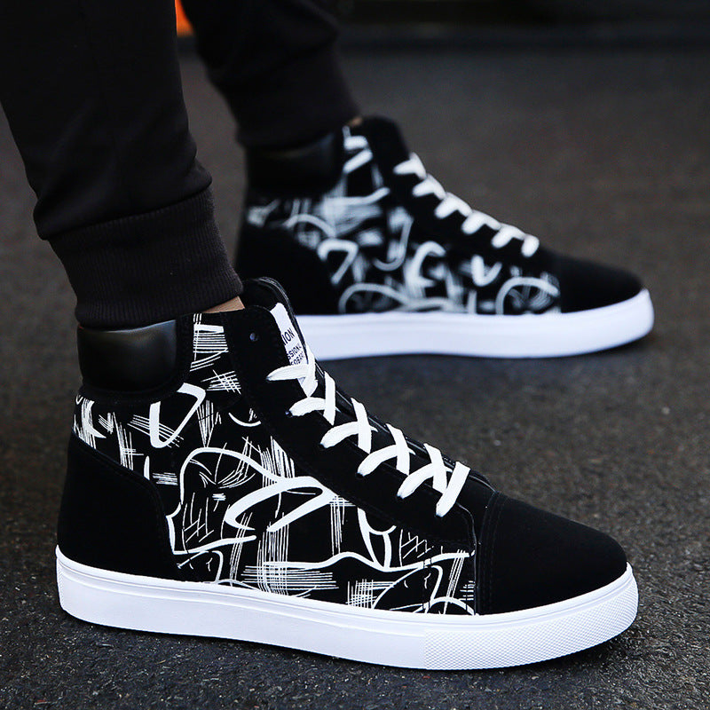 Spring high top skor Korean Edition herrskor
