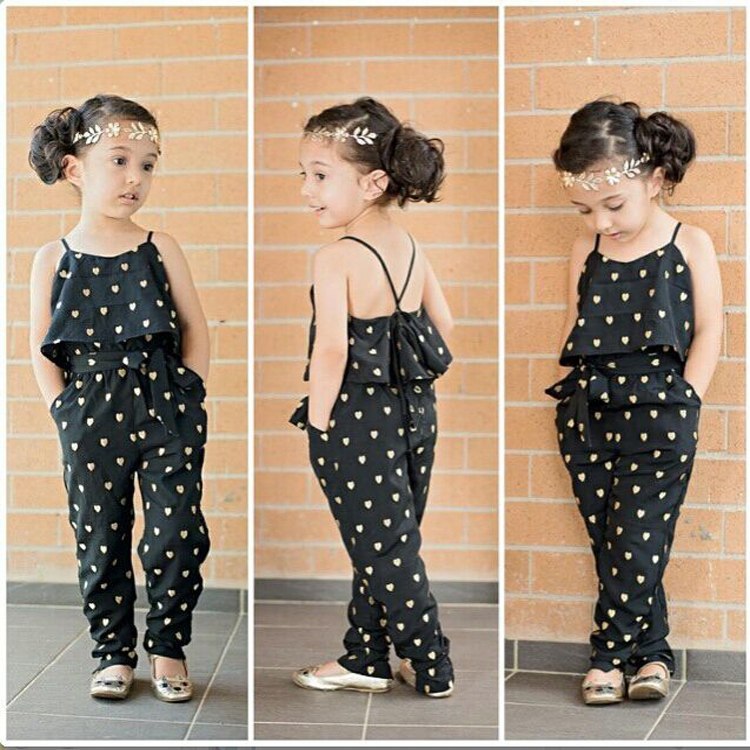 Mode été enfants filles vêtements ensembles coton sans manches à pois sangle filles combinaison vêtements ensembles tenues enfants costumes