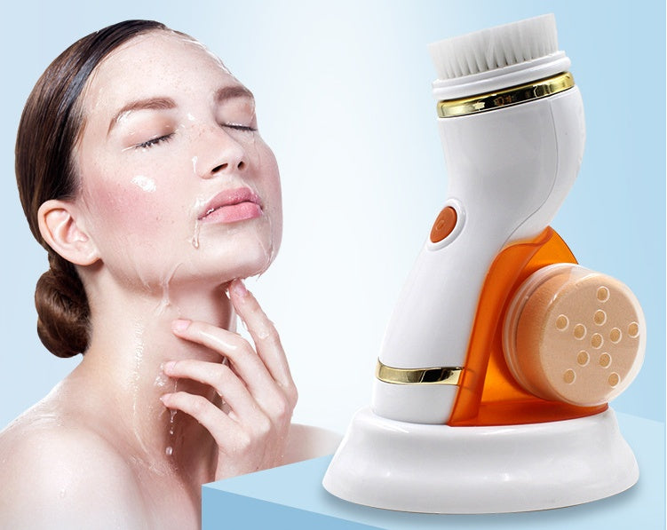 Electric Pore Cleaner - Ultrasonic Blackhead Remover with 3 Brush Heads