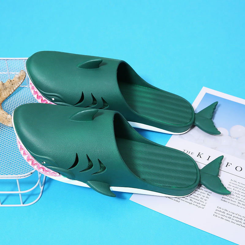 Shark Tofflor Strandskor Hem Platt Tofflor Dam Herr