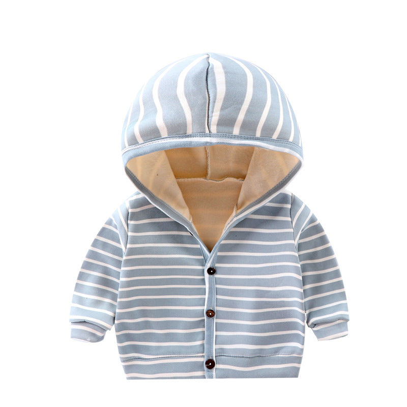 Pull à capuche pour enfants et veste cardigan rembourrée en velours