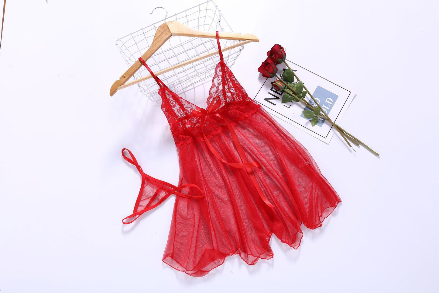 Sexy Lingerie Front Slit Nightdress - Elegant Design
