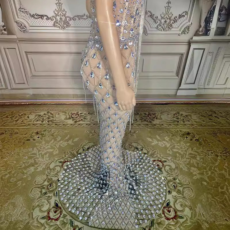 Elegant Fishtail Gown - No Back Design