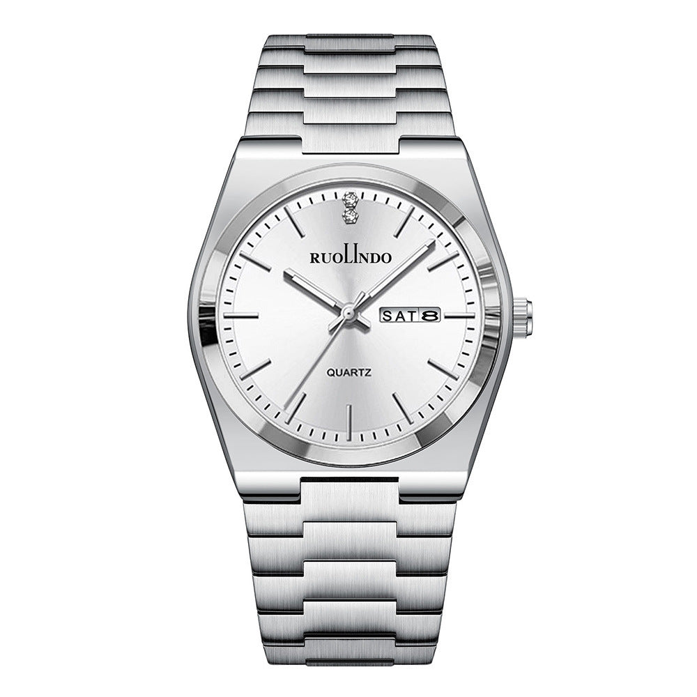 Double Calendar Advanced Stainless Steel Luminous Men's Watch