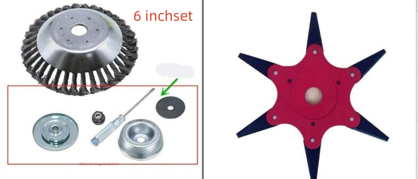 Gräsklipparhuvud, vridtråd, skål, tråd, rostborttagning