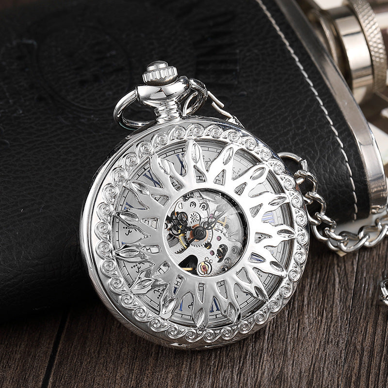 Vintage Men's And Women's Engraved Hollow Automatic Mechanical Pocket Watch - Timeless Intricate Sophisticated Durable Unisex