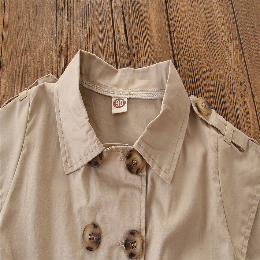 Vêtements d'été pour enfants Beige Style coréen chemise pour enfants robe pour filles robe pour enfants moyenne et grande chemise pour enfants