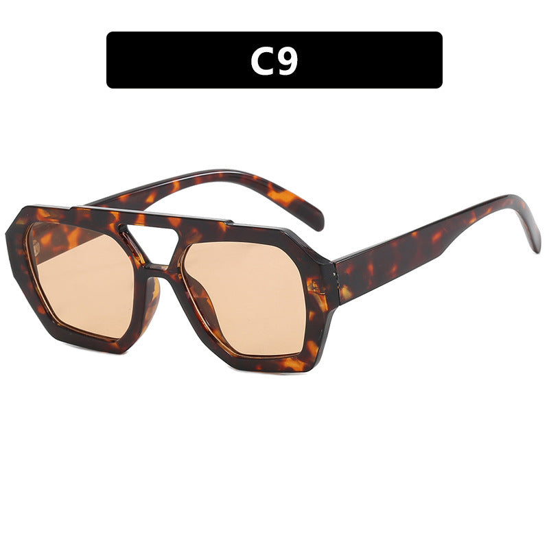 Ins Big Frame Leopard Solglasögon Summer Sunshade Beach Vacation Glasögon