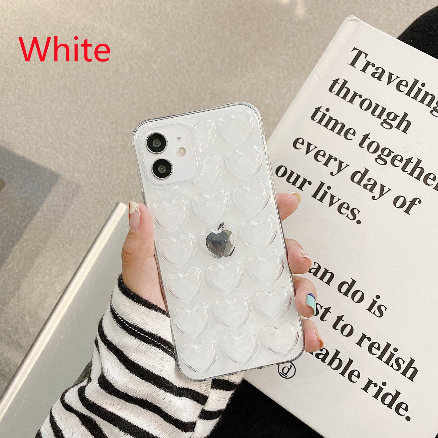 3D Love Heart Telefonfodral För iPhone X Cartoon Fodral För iPhone 7 8 6 6S Plus Mjukt TPU-skydd Bakstycke med snöre