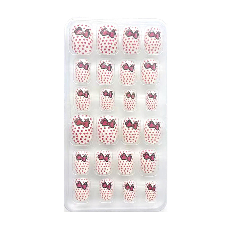 Autocollant de soin des ongles portable pour enfants, 24 pièces, dessin animé de poche