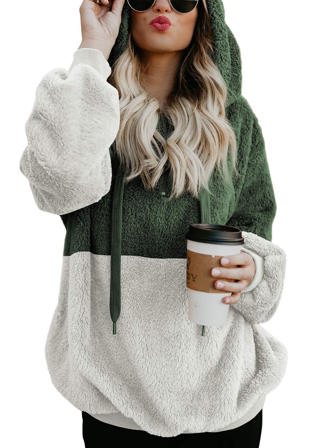 Veste pull décontractée à col rond et capuche avec coutures en corde pour femme