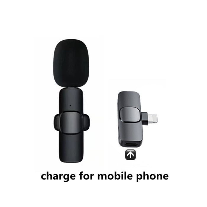 Trådlös Lavalier-mikrofon Bärbar Ljud Videoinspelning Minimikrofon för I-telefon Android Lång batteritid Livesändning Spel