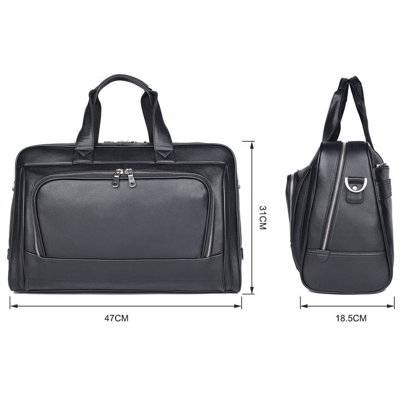 Nouvelle mallette d'affaires en cuir première couche de peau de vache sac pour hommes en cuir Nappa 17 pouces pochette d'ordinateur