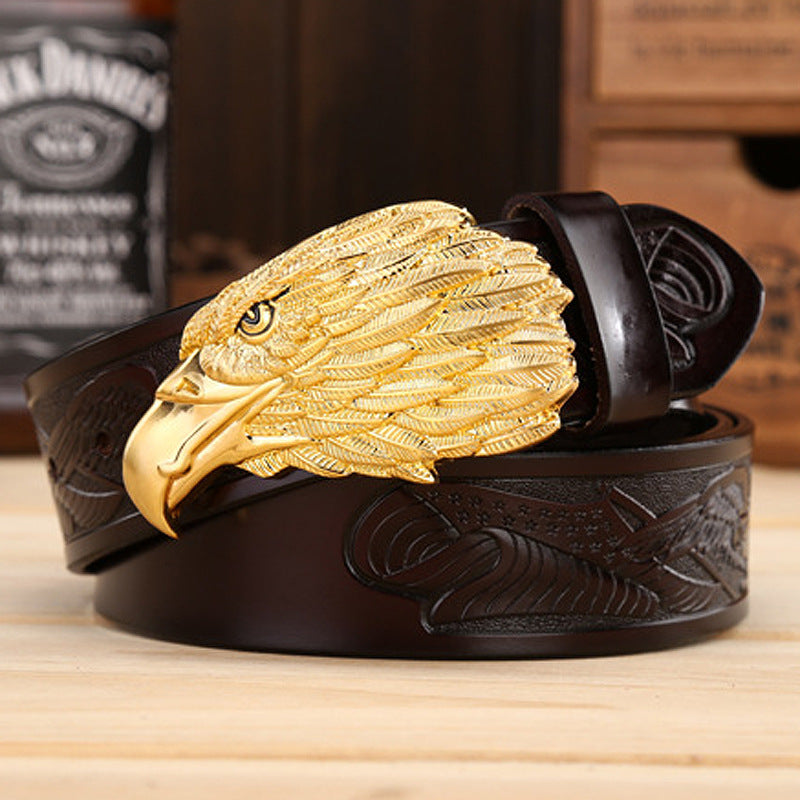 Men's Fashion Cowhide Eagle Head Leisure Belt - Majestic Power