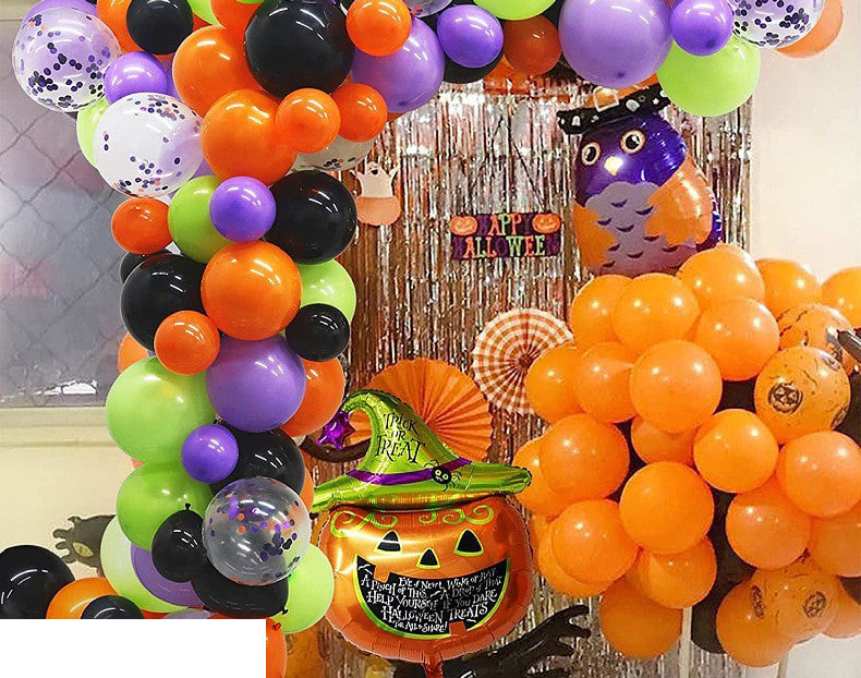 Ensemble de ballons en latex pour décoration de fête d'Halloween