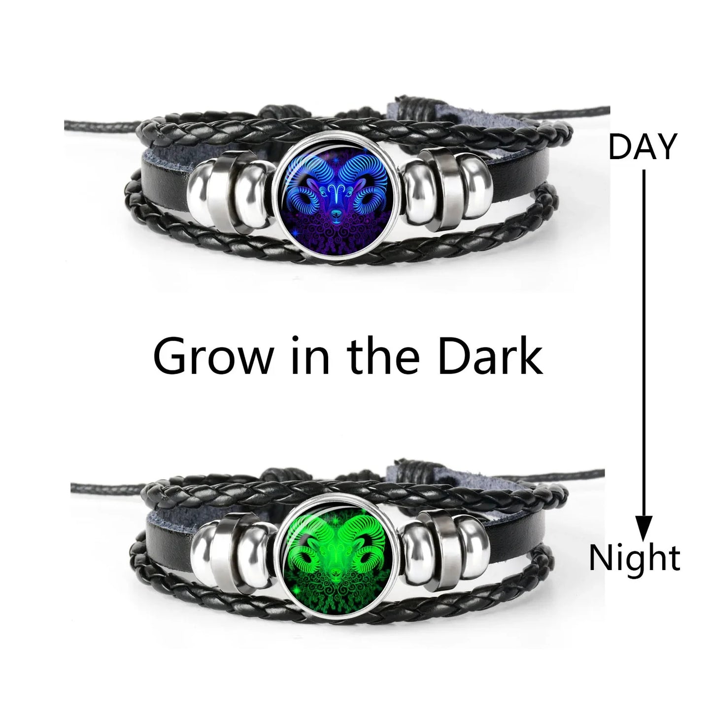 12 Constellations Luminous Armband Mode Nattlampa Punk Style Starry Sky Armband För Män Kvinnor Barn