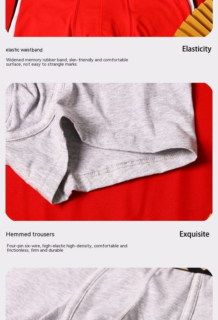 Herrunderkläder i ren bomull, festliga, klarröda boxershorts med medelhög midja