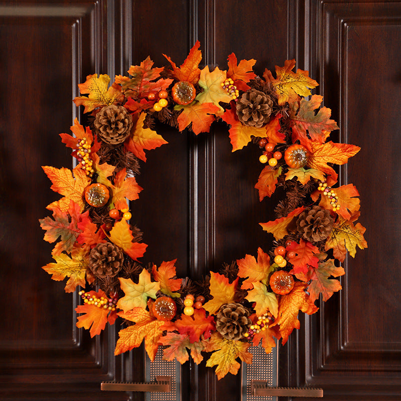 Guirlande de Simulation de citrouille, feuille de givre, Halloween, Thanksgiving, automne, accessoires de décoration pour la maison