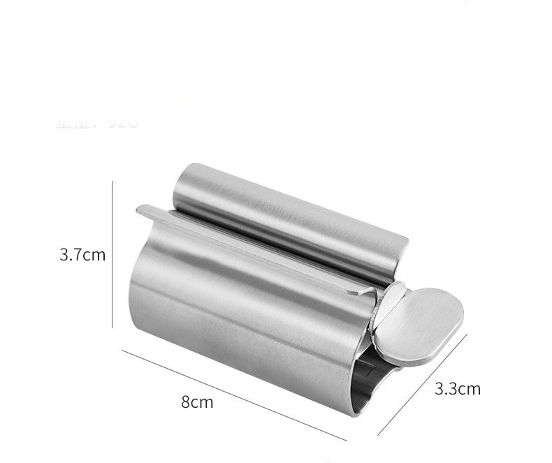 Badrumstillbehör Set Rullande Tandkrämspress Tub Tandkrämsdispenser Tandborstehållare Ställ Rostfritt Stål Dispenser