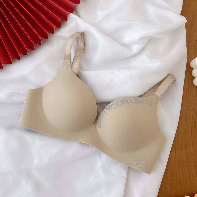 Soutien-gorge une pièce avec lettres britanniques, sans couture, sous-vêtements réglables sans fil pour femmes