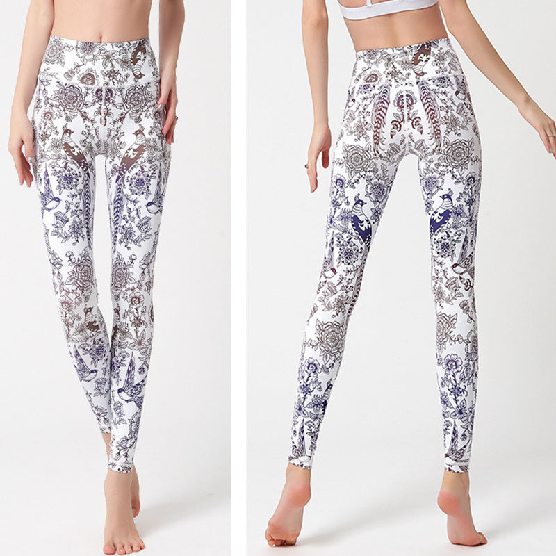 Mode Tie Dye Leggings Kvinnor Fitness Yoga Byxor Push Up Träning Sport Legging Tights med hög midja Gym Damkläder
