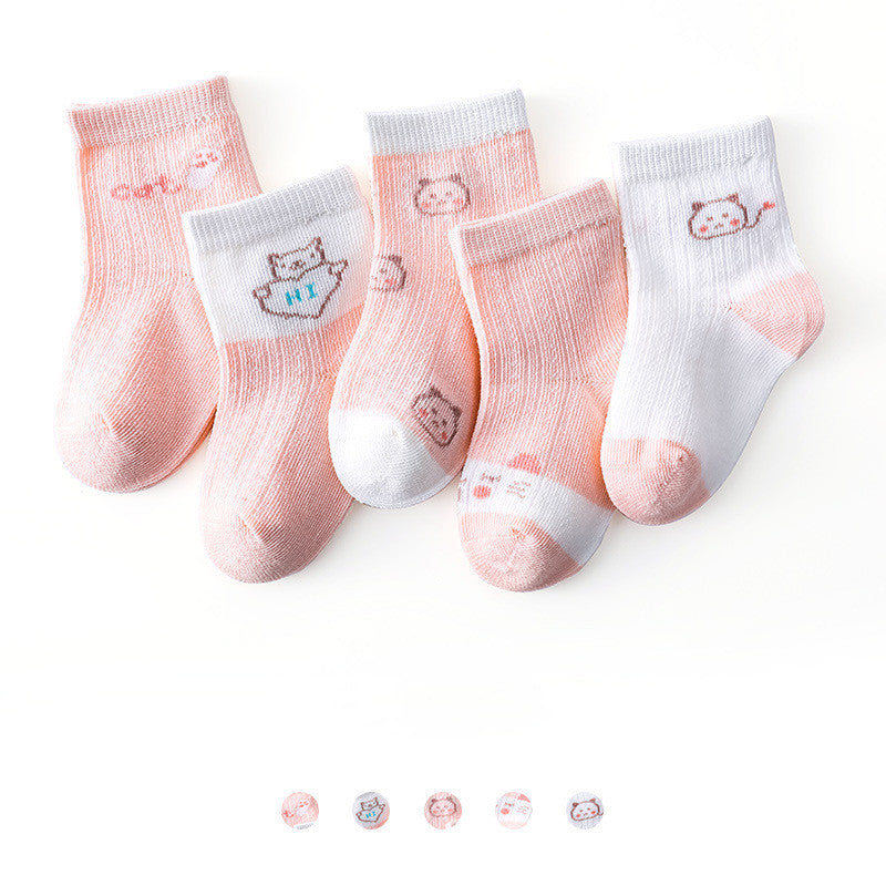 Chaussettes pour bébé à tube court de dessin animé, chaussettes pour nouveau-né désossées