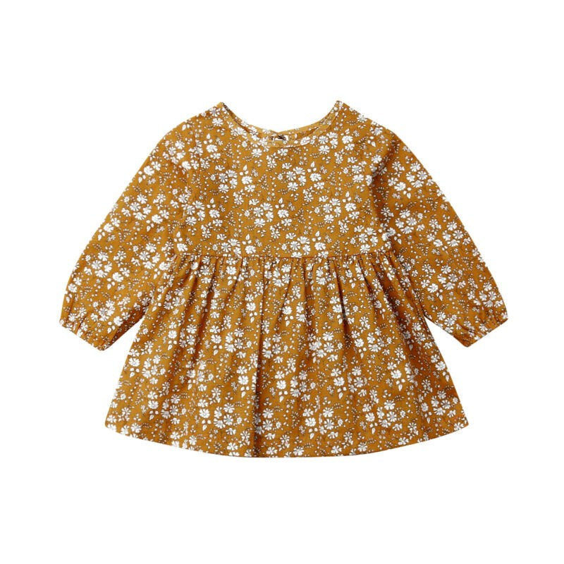 Nouveauté bébé filles robe mignon à fleurs à manches longues