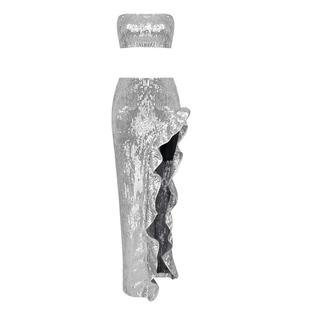 Women's Irregular High-end Sequin Skirt Set - Luxury Fashion