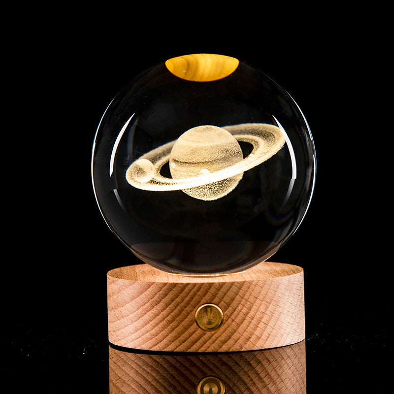 Lysande Galaxy Crystal Ball Dekoration 3D Laser Inre Carving