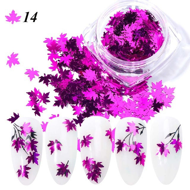 Autumn Maple Leaf 3D Sequins - Mixed Color Gradient | Leaf Drop Design 1 Box Set