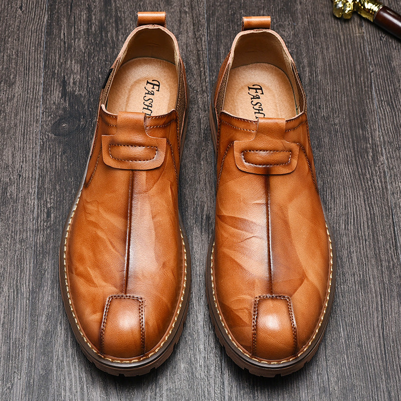 Casual läderskor män loafers
