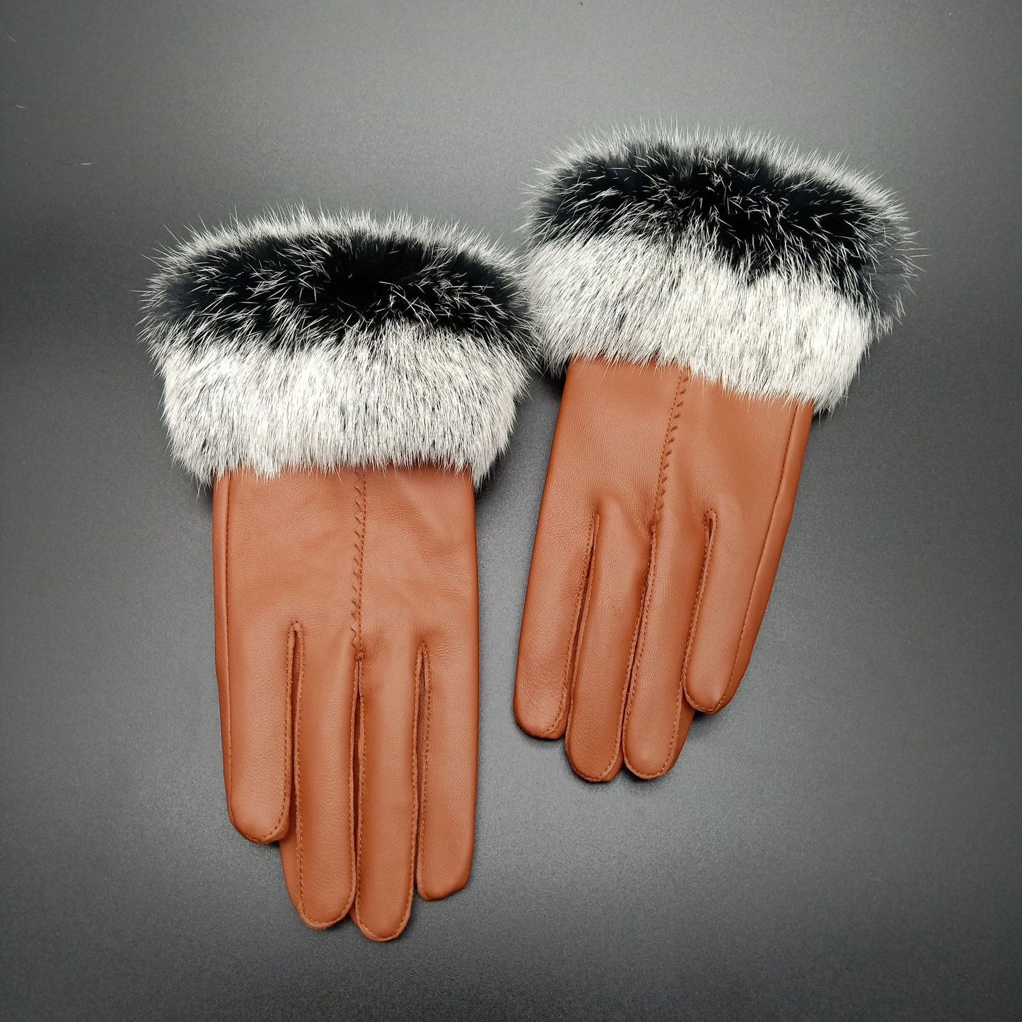 Modehandskar för kaninhår