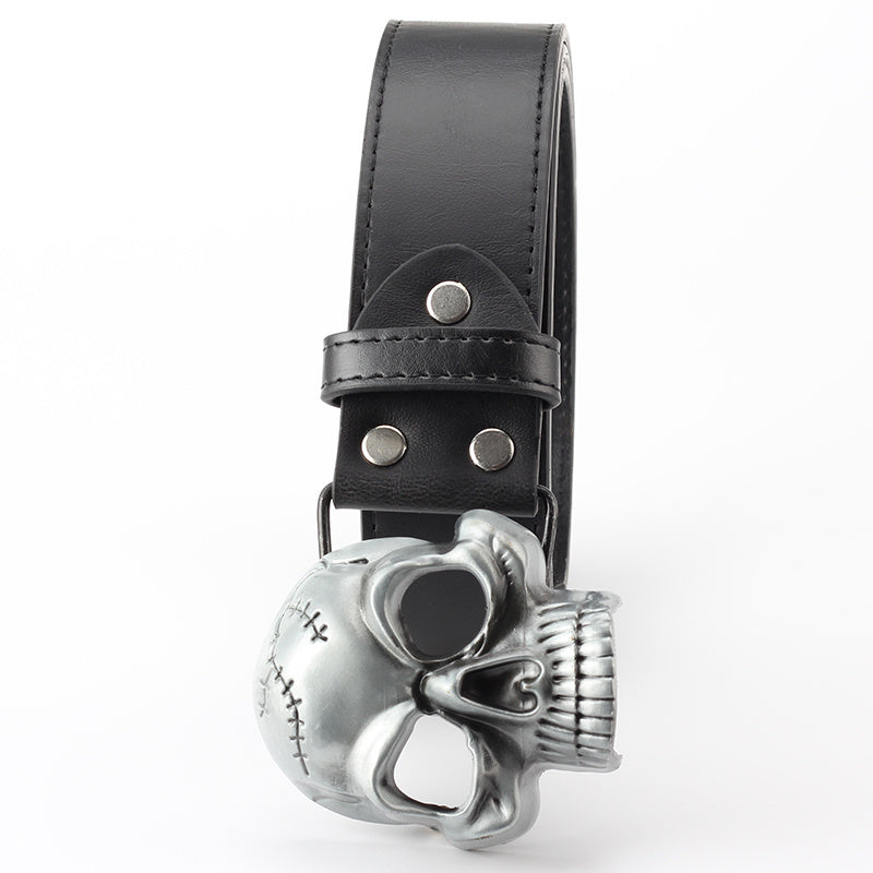 Men's Skull Head Leather Belt - Rebellious Edge