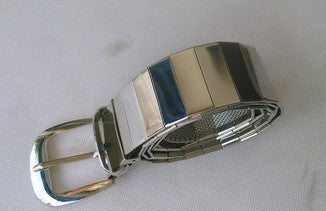 Gold Silver Black Shiny Belts - Glamorous Metallic