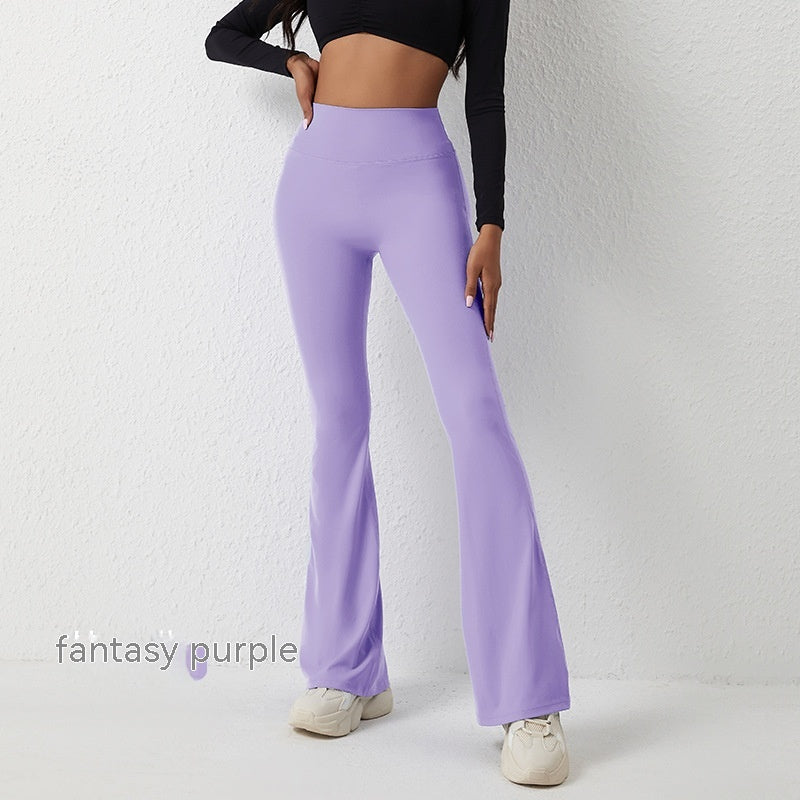 Bell-bottom byxor Dam Yoga High Waist Byxor Leggings Wide Leg Fitness Byxor