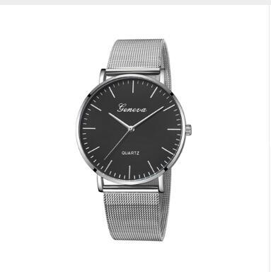 Montres décontractées à la mode pour femmes et hommes, montre-Bracelet classique à Quartz en acier inoxydable, montres-bracelets