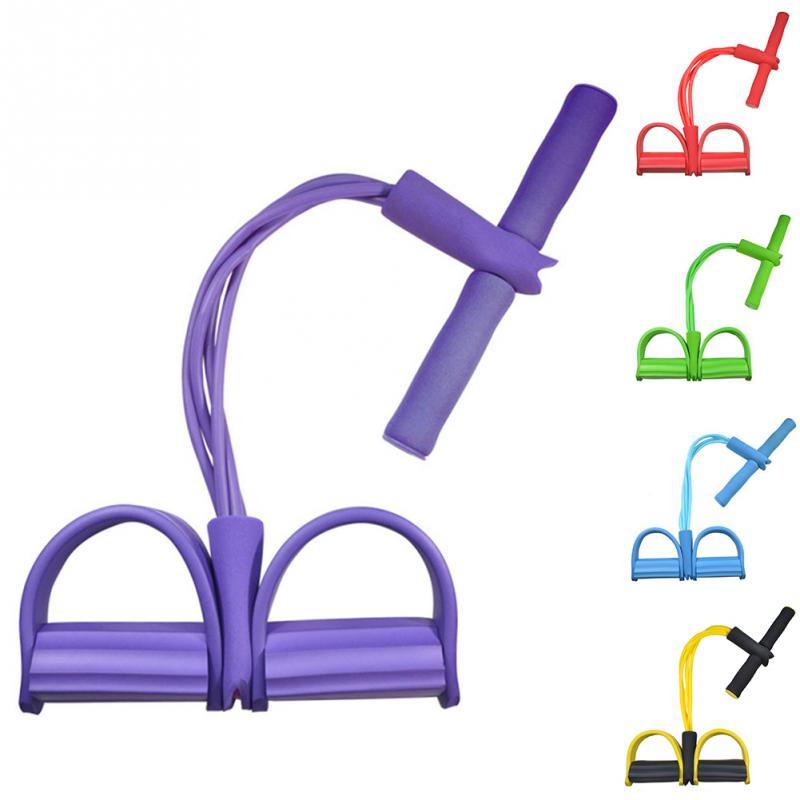 Natural Latex Foot Pedal Elastic Pull Rope with Handle - Professional Fitness Equipment & Bodybuilding Expander