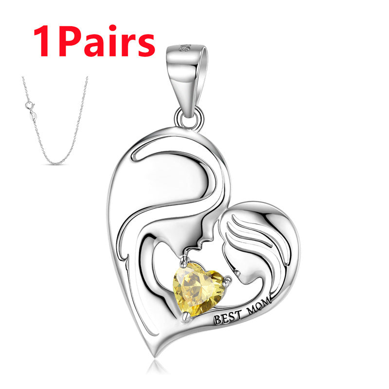 Halsband i 925 sterlingsilver med bästa mamma-motiv, mors dag-serien