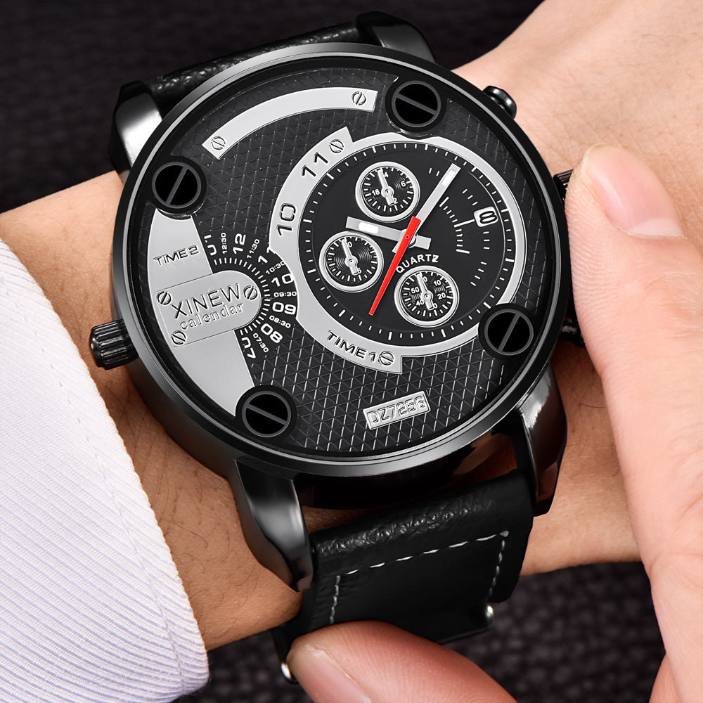 Herr Stora Billiga Klockor Mode Läder Datum Presenter Armbandsur