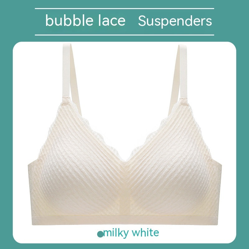 Bubble Lace Strap Latex One-piece Seamless Underwear For Women