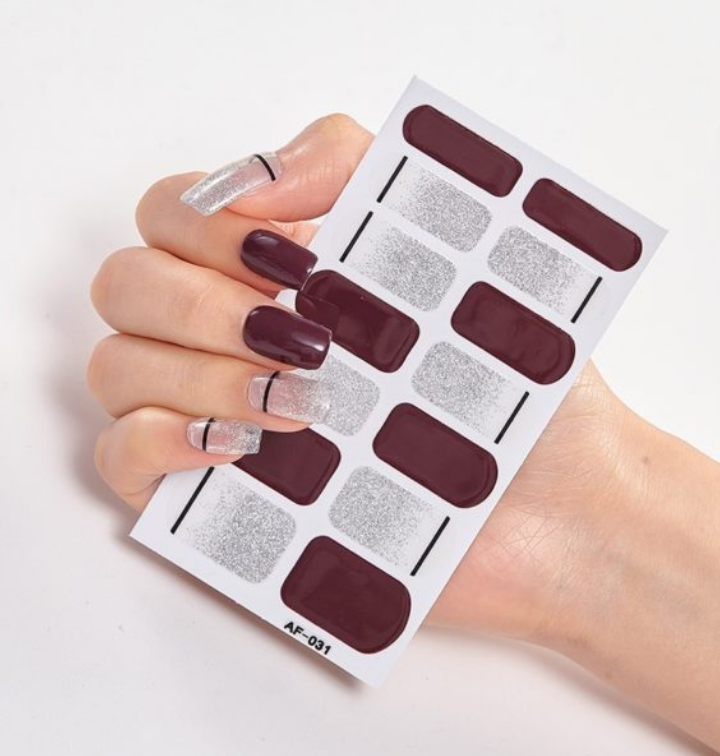 Full Coverage Nail Stickers - 40+ Designs - 24 Month Shelf Life - Nail Polish Glue Included - XAF01-XAF40 Collection