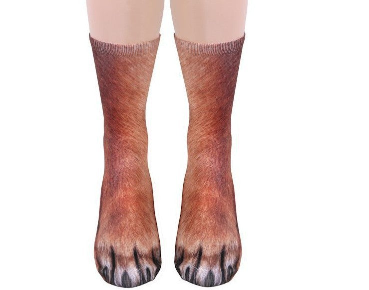 Chaussettes patte d'animal 3D chaussettes griffes de chat mignonnes chaussettes longues unisexes