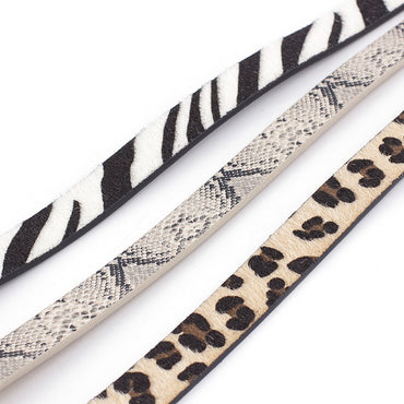 Fashion Round Button Leopard Zebra Snake Belt - Wild Expression