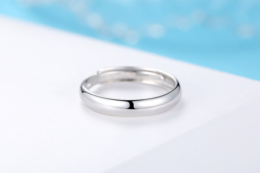 Bague brillante bague en argent simple pour hommes