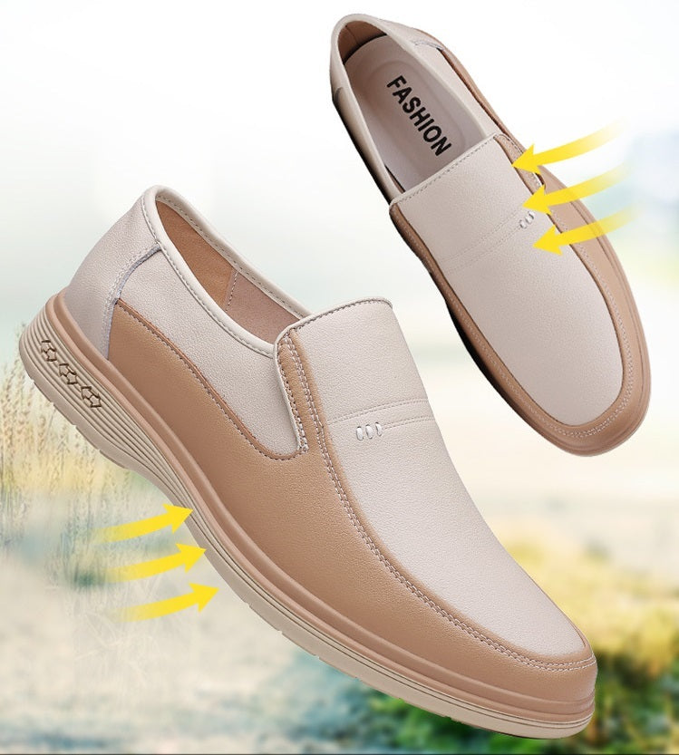 Soft Leather Soft Bottom Men Daily Casual Leather Shoes