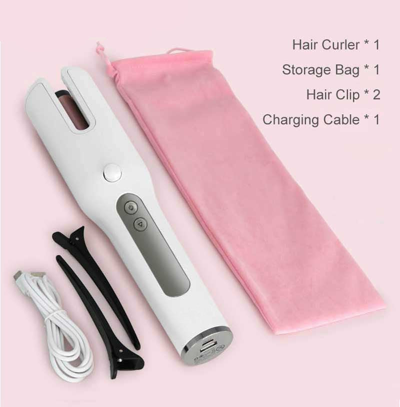 Trådlös Automatisk Curler USB LCD-skärm Keramic Värme Anti-perm Curlere