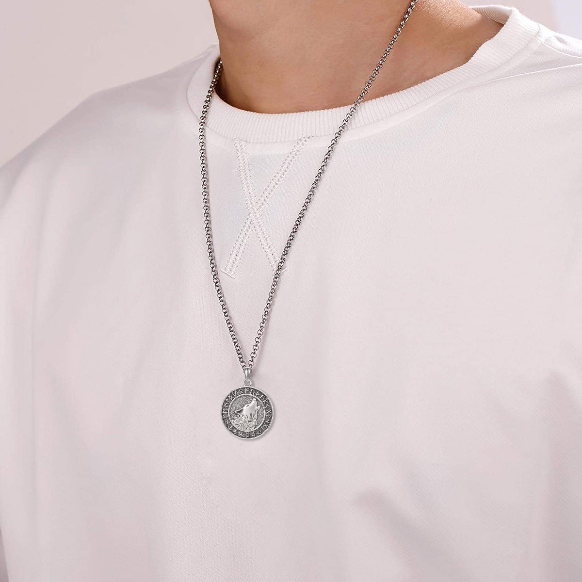 Vikingavarghalsband Vikingasmycken Vikingrunor Myntvarghänge för män och kvinnor